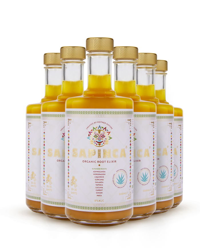 Šaknų Sapinca Organic Root Elixir - 6 Buteliai
